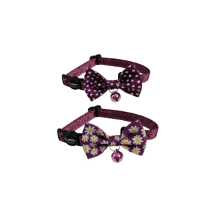 Set 2 Zgărzi pentru Pisici Dogness, Calamus și Polka Dot Purple