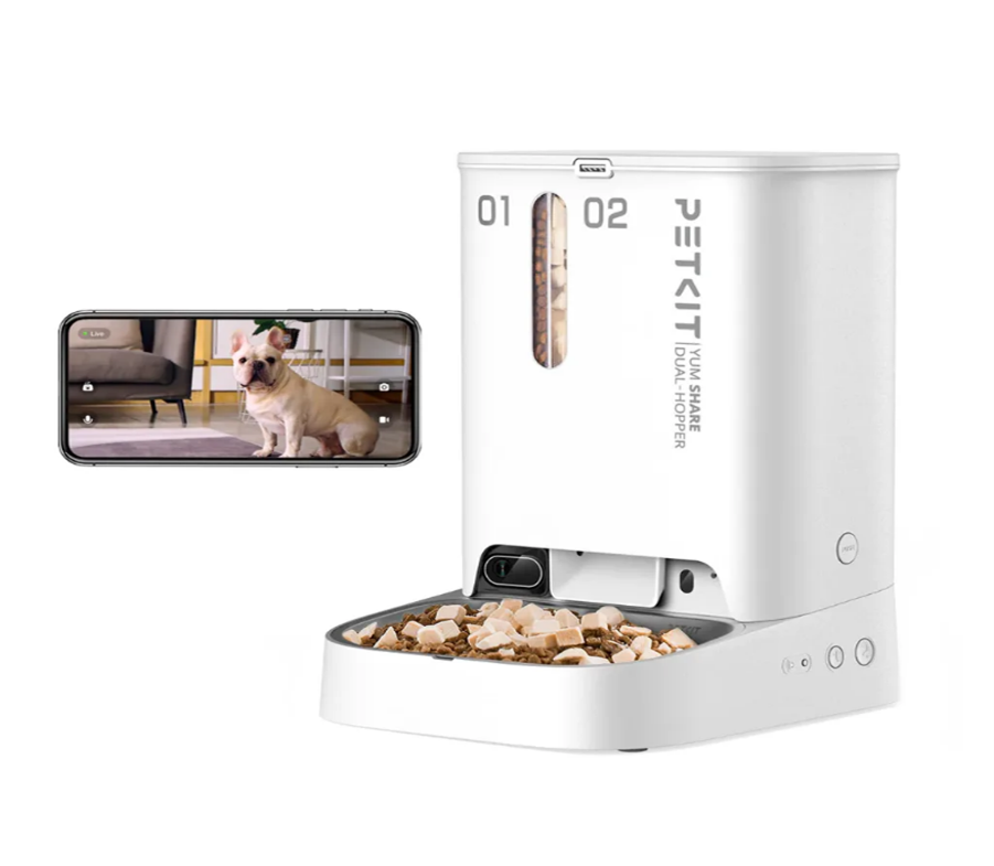 Hrănitor Automat Petkit YumShare DualHopper 5L cu Două Compartimente