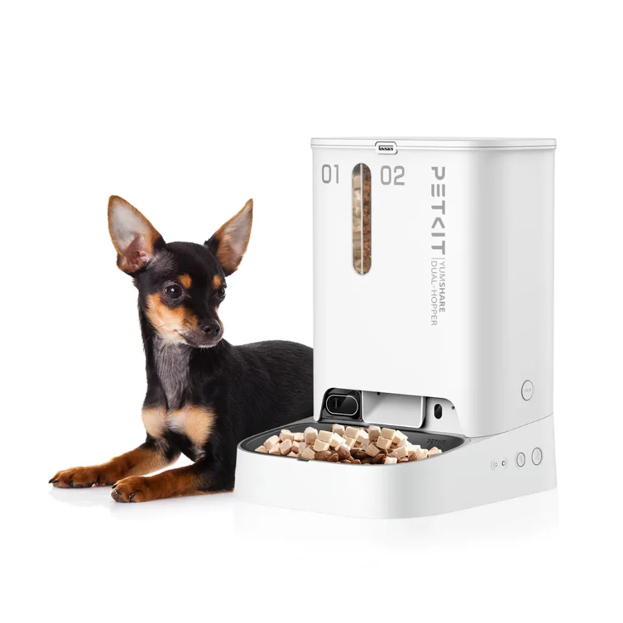 Hrănitor Automat Petkit YumShare DualHopper 5L cu Două Compartimente - imagine 3