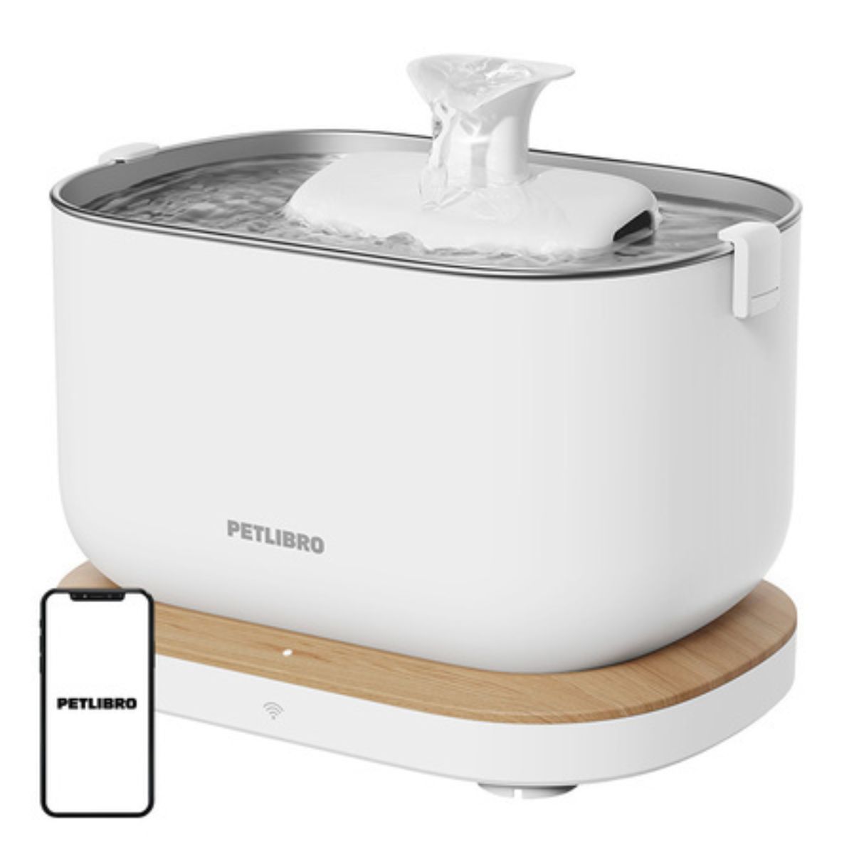 Fântână inteligentă de apă Petlibro Dockstream 2,5L cu WiFi și sistem PawSense