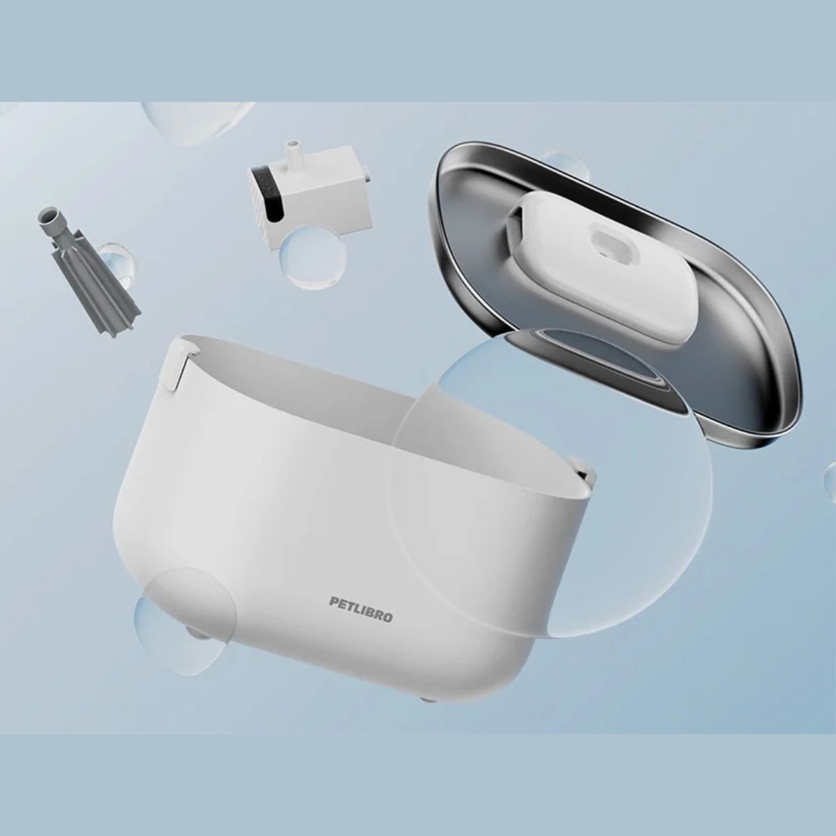 Fântână inteligentă de apă Petlibro Dockstream 2,5L cu WiFi și sistem PawSense - imagine 4